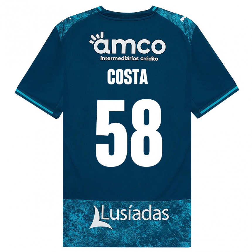 גברים כדורגל Flinto Costa #58 אפור כהה טורקיז בינוני הרחק ג'רזי 2026/27