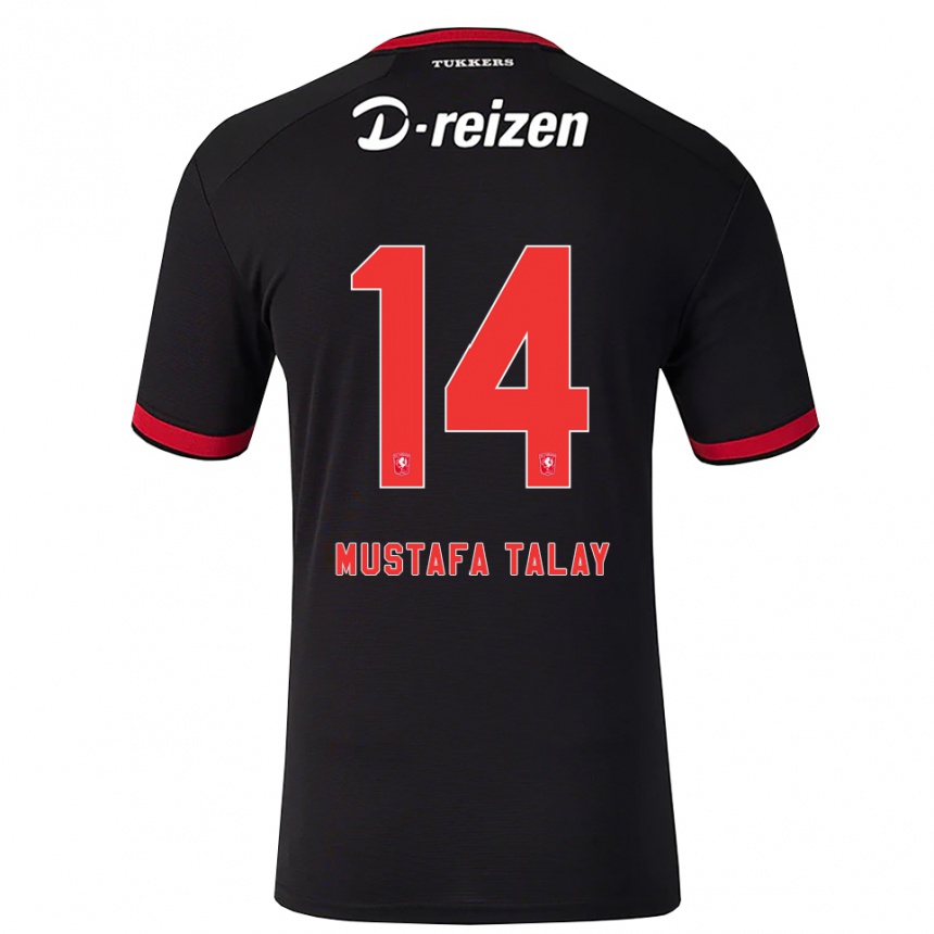 גברים כדורגל Kaan Mustafa Talay #14 אדום לבן שחור הרחק ג'רזי 2026/27