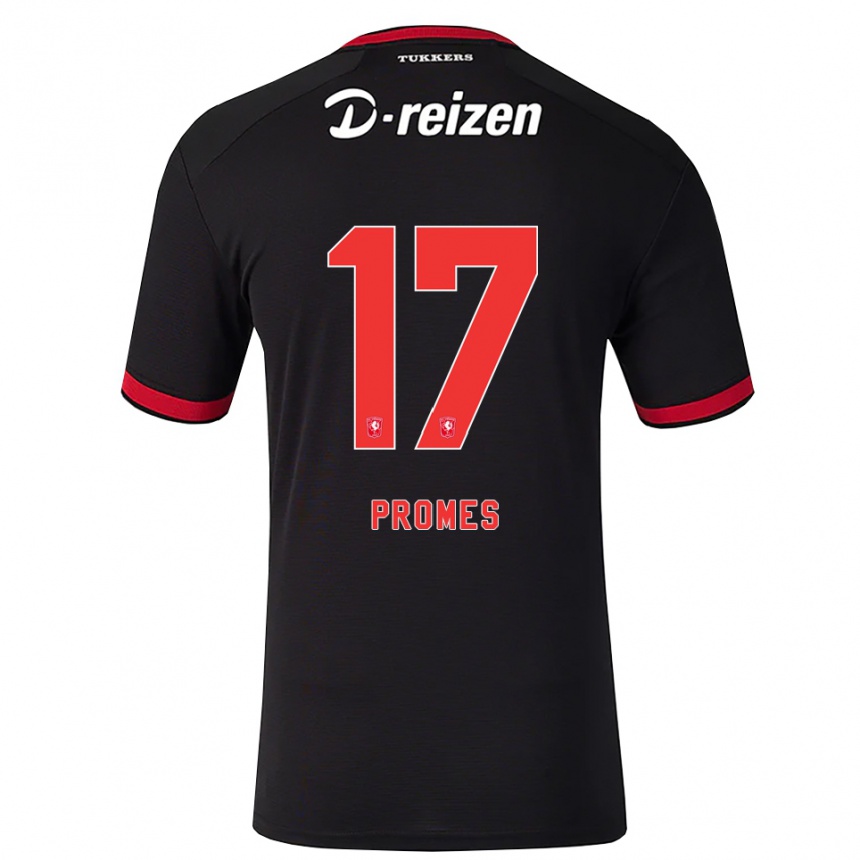 גברים כדורגל Rodrigo Promes #17 אדום לבן שחור הרחק ג'רזי 2026/27 גברים כדורגל Rodrigo Promes #17 אדום לבן שחור הרחק ג'רזי 2026/27
