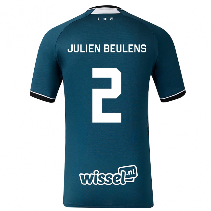 גברים כדורגל Julien Beulens #2 אפור כהה לבן הרחק ג'רזי 2026/27