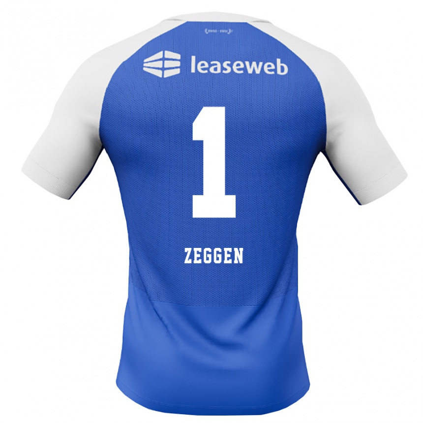 גברים כדורגל Kiyani Zeggen #1 כחול דודוד אדום לבן הרחק ג'רזי 2026/27