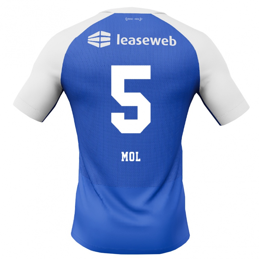 גברים כדורגל Camie Mol #5 כחול דודוד אדום לבן הרחק ג'רזי 2026/27