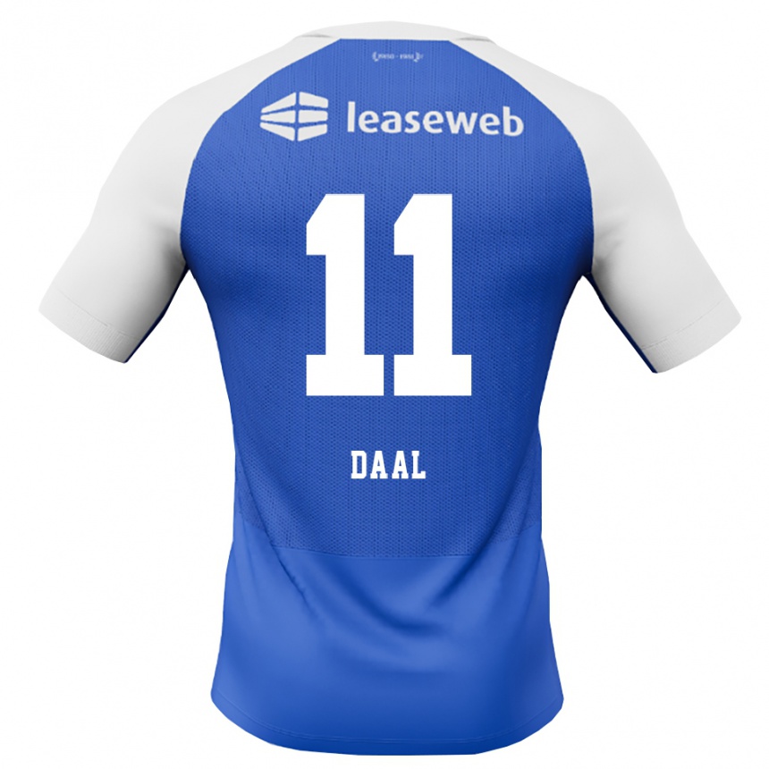 גברים כדורגל Ro-Zangelo Daal #11 כחול דודוד אדום לבן הרחק ג'רזי 2026/27