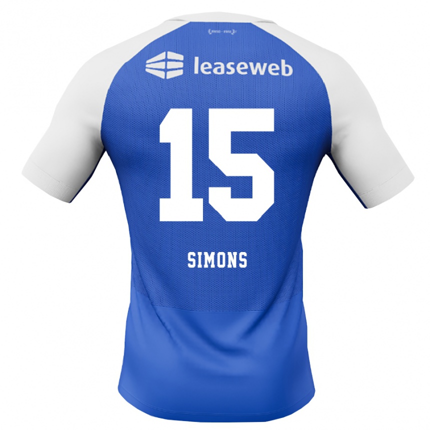 גברים כדורגל Saviola Simons #15 כחול דודוד אדום לבן הרחק ג'רזי 2026/27 גברים כדורגל Saviola Simons #15 כחול דודוד אדום לבן הרחק ג'רזי 2026/27