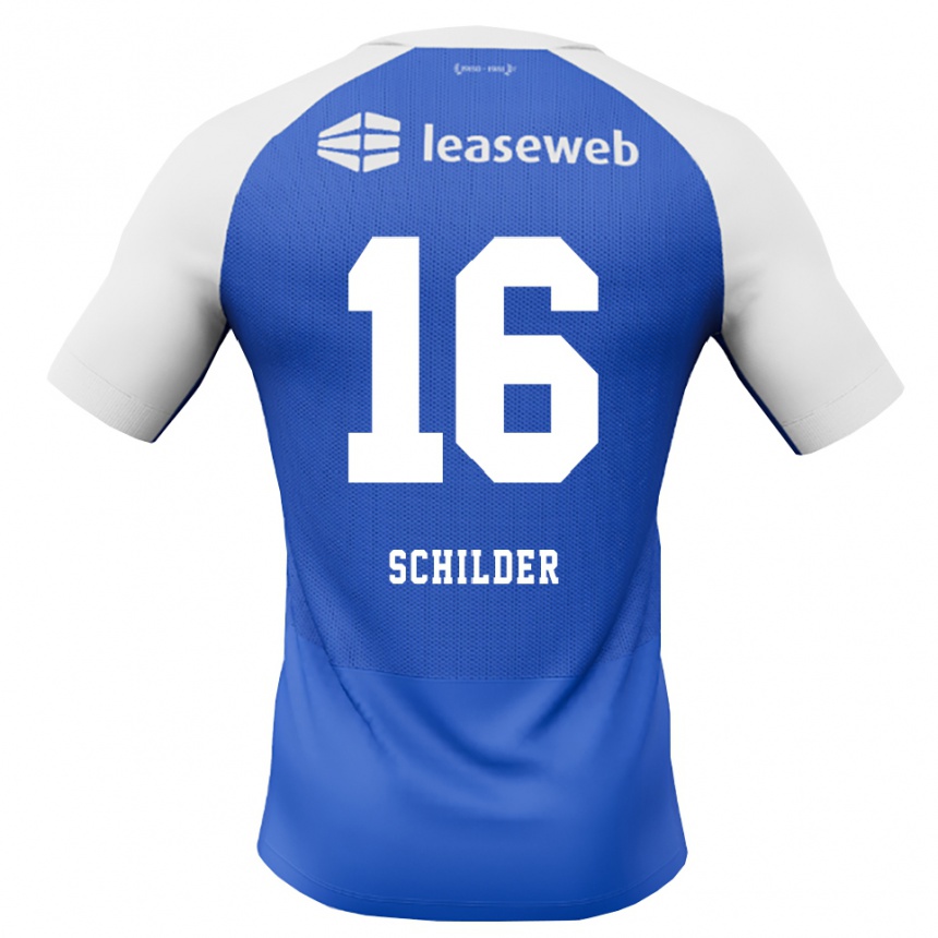 גברים כדורגל Koen Schilder #16 כחול דודוד אדום לבן הרחק ג'רזי 2026/27