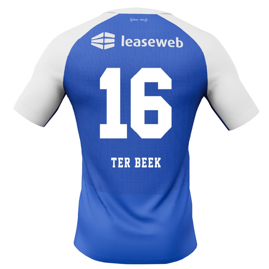 גברים כדורגל Kai Ter Beek #16 כחול דודוד אדום לבן הרחק ג'רזי 2026/27 גברים כדורגל Kai Ter Beek #16 כחול דודוד אדום לבן הרחק ג'רזי 2026/27
