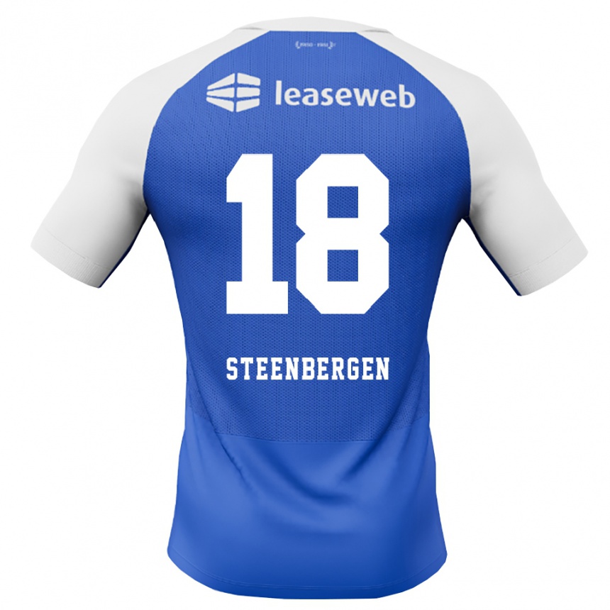 גברים כדורגל Thom Steenbergen #18 כחול דודוד אדום לבן הרחק ג'רזי 2026/27