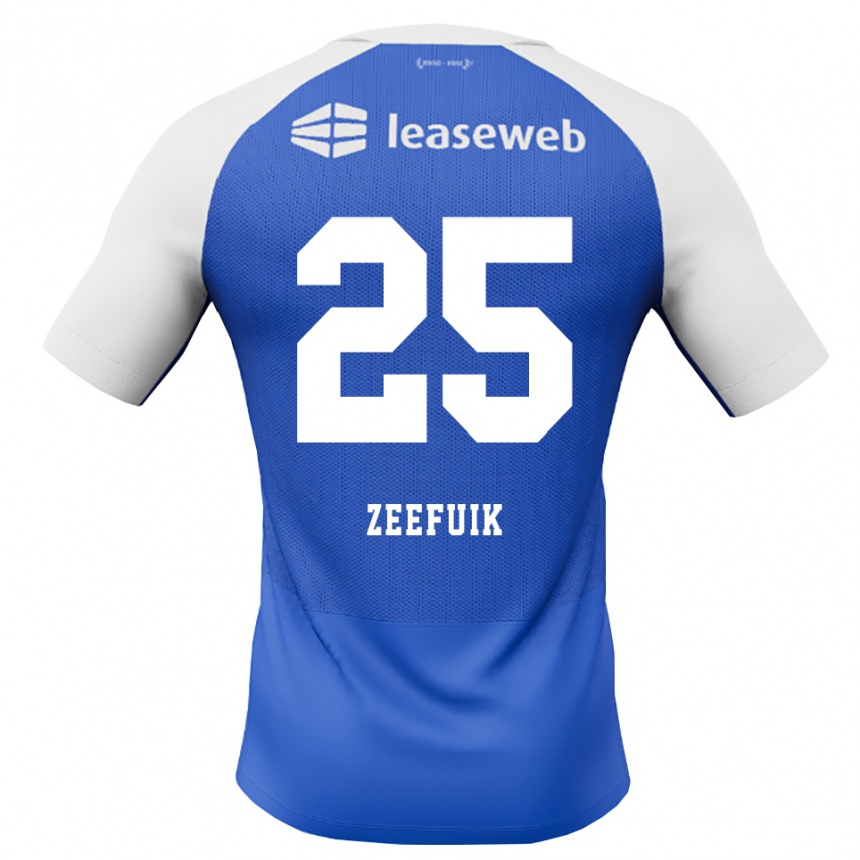 גברים כדורגל Lequincio Zeefuik #25 כחול דודוד אדום לבן הרחק ג'רזי 2026/27