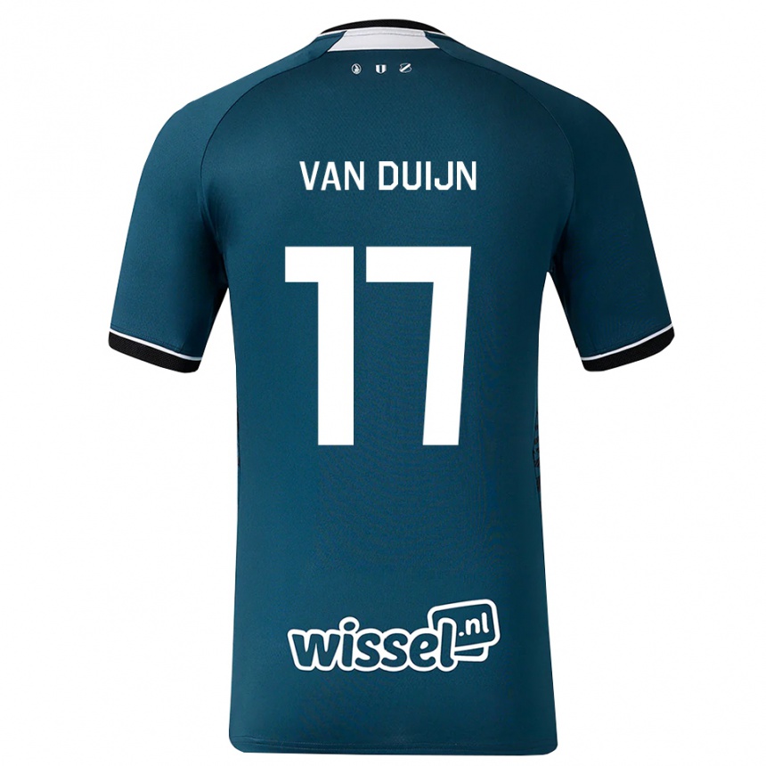 גברים כדורגל Sem Van Duijn #17 אפור כהה לבן הרחק ג'רזי 2026/27