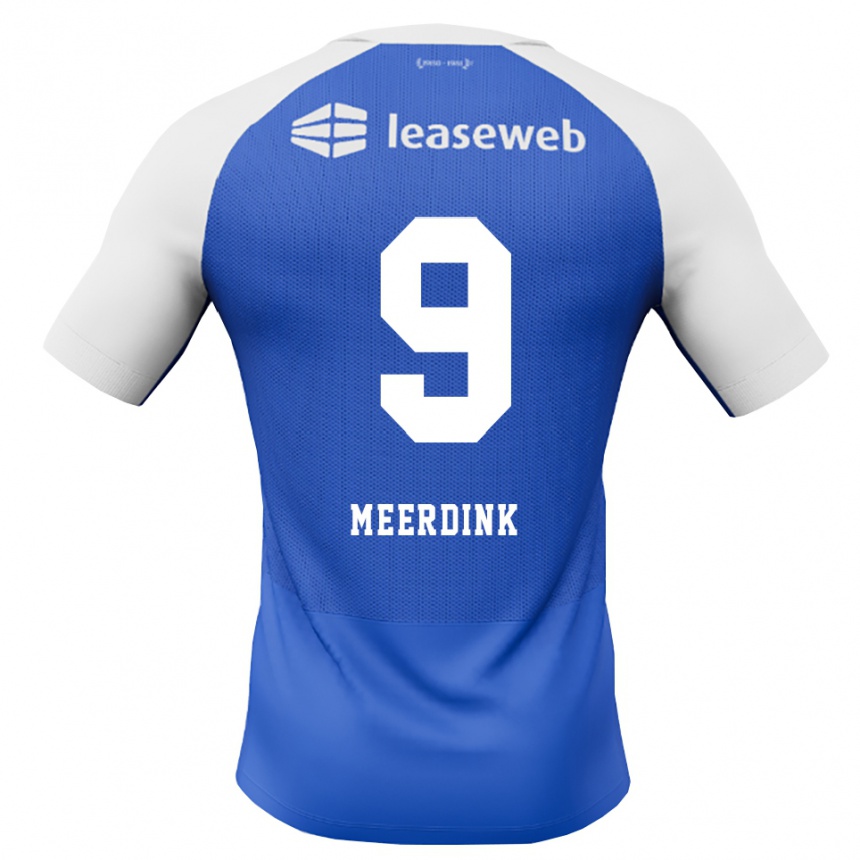 גברים כדורגל Mexx Meerdink #9 כחול דודוד אדום לבן הרחק ג'רזי 2026/27 גברים כדורגל Mexx Meerdink #9 כחול דודוד אדום לבן הרחק ג'רזי 2026/27
