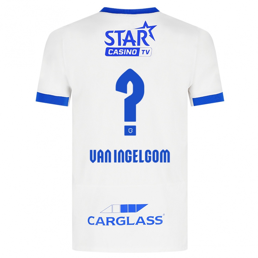 גברים כדורגל Tijn Van Ingelgom #0 לבן כחול הרחק ג'רזי 2026/27