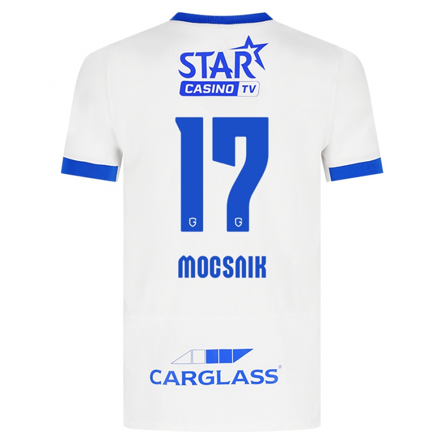 גברים כדורגל Manu Mocsnik #17 לבן כחול הרחק ג'רזי 2026/27