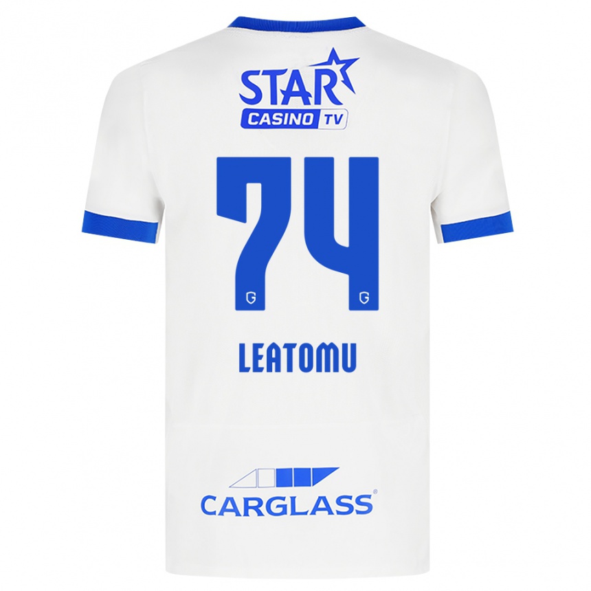 גברים כדורגל Noa Leatomu #74 לבן כחול הרחק ג'רזי 2026/27