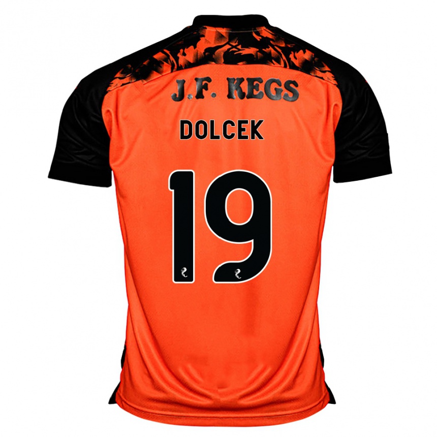 נשים כדורגל Ivan Dolcek #19 כתום שחור לבן ג'רזי ביתית 2026/27 נשים כדורגל Ivan Dolcek #19 כתום שחור לבן ג'רזי ביתית 2026/27