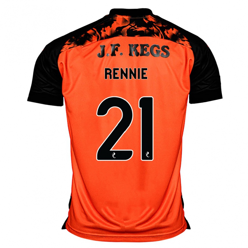 נשים כדורגל Beth Rennie #21 כתום שחור לבן ג'רזי ביתית 2026/27 נשים כדורגל Beth Rennie #21 כתום שחור לבן ג'רזי ביתית 2026/27
