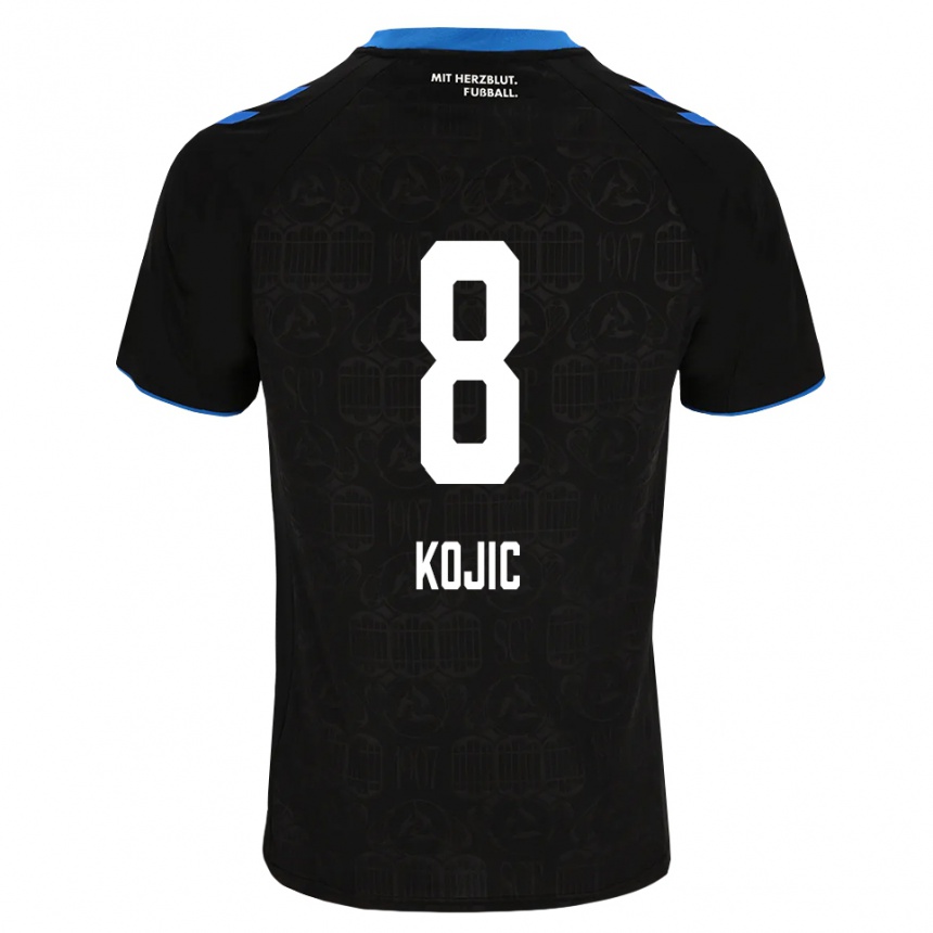 נשים כדורגל Medin Kojic #8 שחור לבן אדום ג'רזי ביתית 2026/27