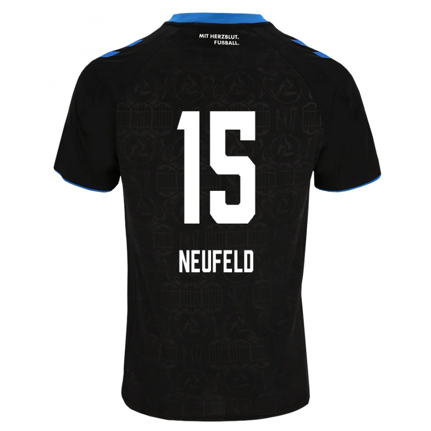 נשים כדורגל אליאס נויפלד #15 שחור לבן אדום ג'רזי ביתית 2026/27