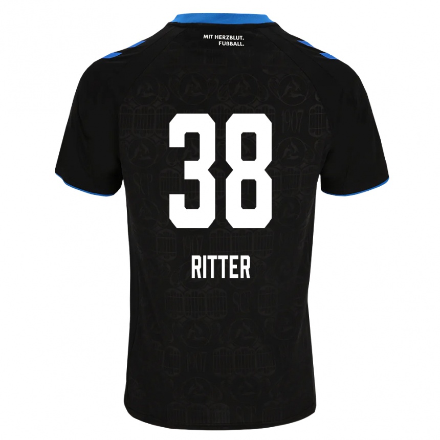נשים כדורגל Max Ritter #38 שחור לבן אדום ג'רזי ביתית 2026/27