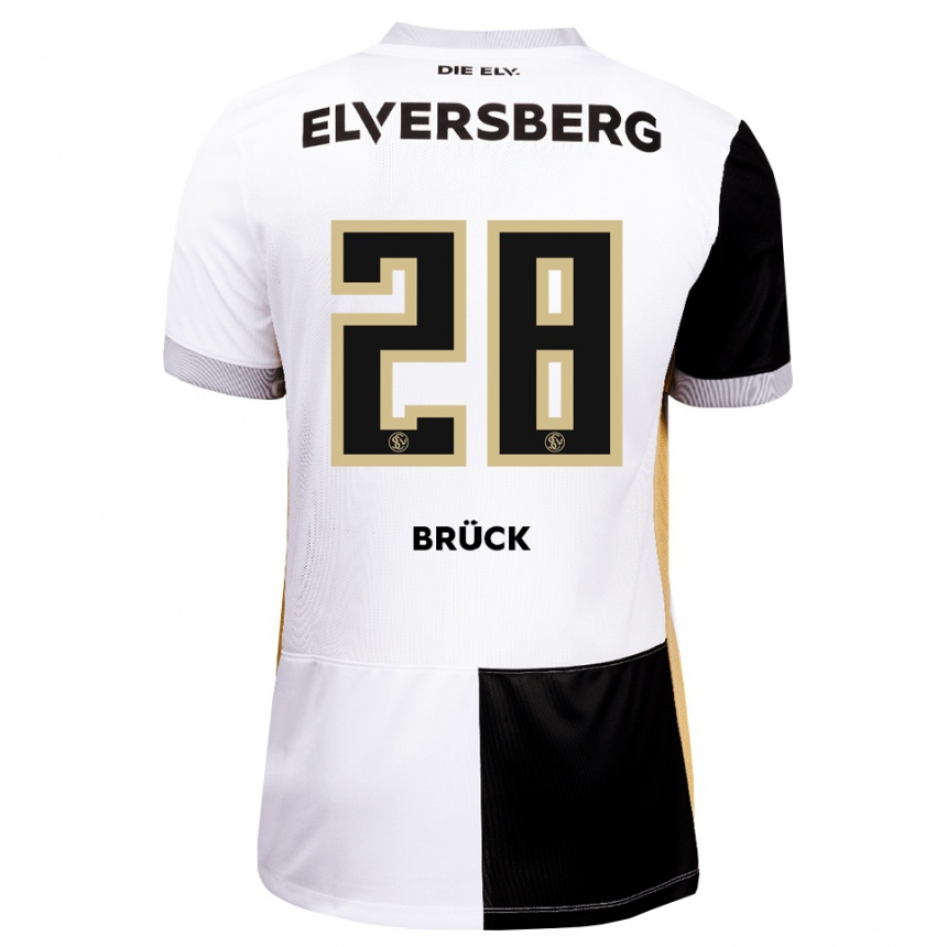 נשים כדורגל Florian Brück #28 שחור לבן חום ג'רזי ביתית 2026/27