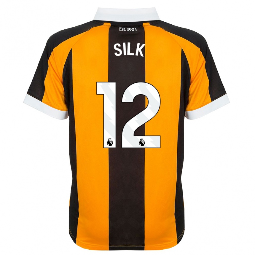 נשים כדורגל Reuben Silk #12 כתום שחור לבן ג'רזי ביתית 2026/27
