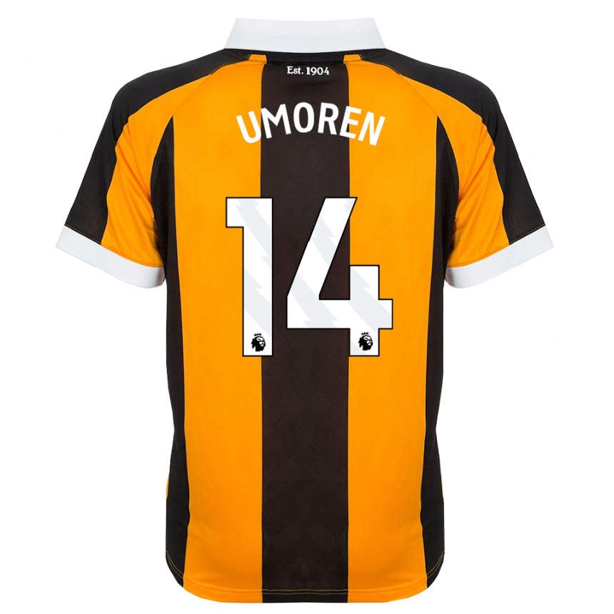 נשים כדורגל Ekemini Umoren #14 כתום שחור לבן ג'רזי ביתית 2026/27