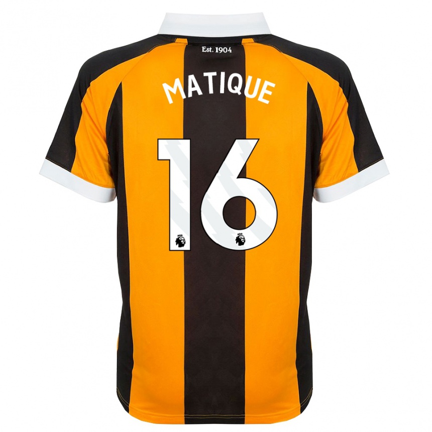 נשים כדורגל Albert Matique #16 כתום שחור לבן ג'רזי ביתית 2026/27