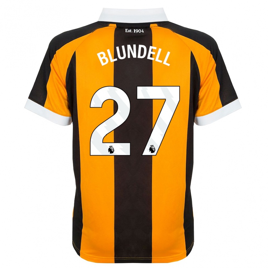 נשים כדורגל Maddie Blundell #27 כתום שחור לבן ג'רזי ביתית 2026/27