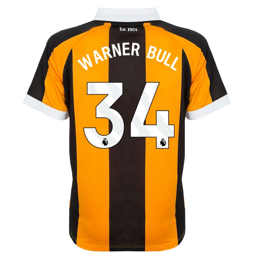 נשים כדורגל Lucy Warner-Bull #34 כתום שחור לבן ג'רזי ביתית 2026/27