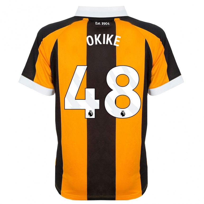 נשים כדורגל Calvin Okike #48 כתום שחור לבן ג'רזי ביתית 2026/27