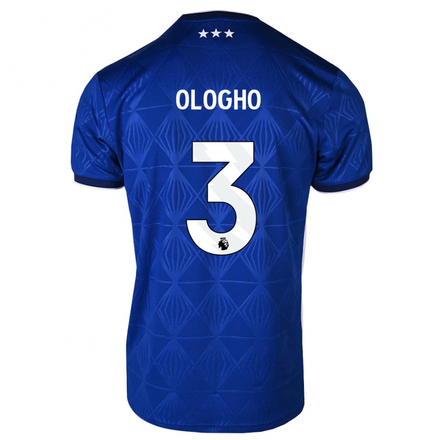 נשים כדורגל Daniel Ologho #3 כחול בינוני לבן אדום ג'רזי ביתית 2026/27