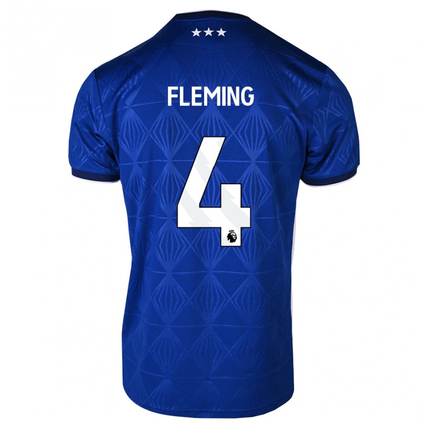 נשים כדורגל Charlotte Fleming #4 כחול בינוני לבן אדום ג'רזי ביתית 2026/27 נשים כדורגל Charlotte Fleming #4 כחול בינוני לבן אדום ג'רזי ביתית 2026/27