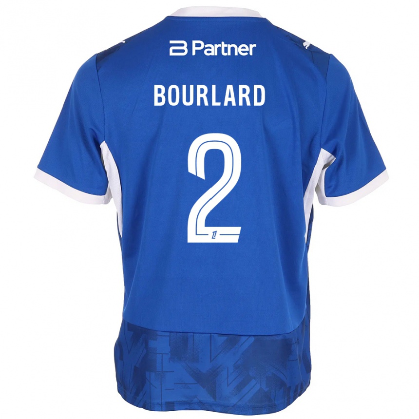 נשים כדורגל Liam Bourlard #2 כחול בינוני לבן ג'רזי ביתית 2026/27