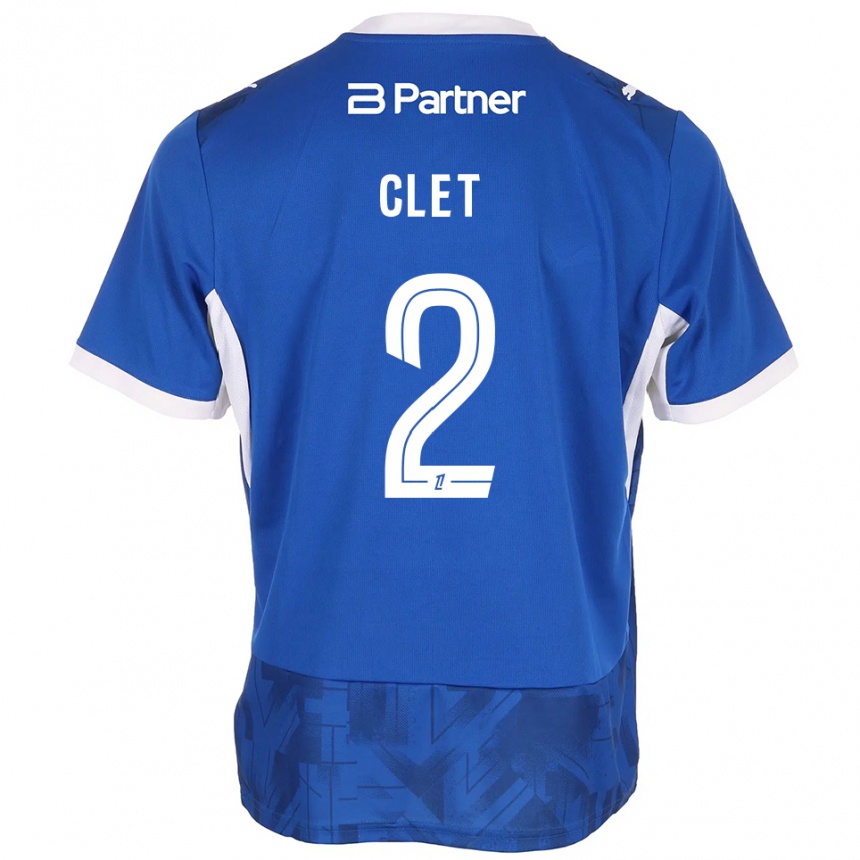 נשים כדורגל Chrys Clet #2 כחול בינוני לבן ג'רזי ביתית 2026/27