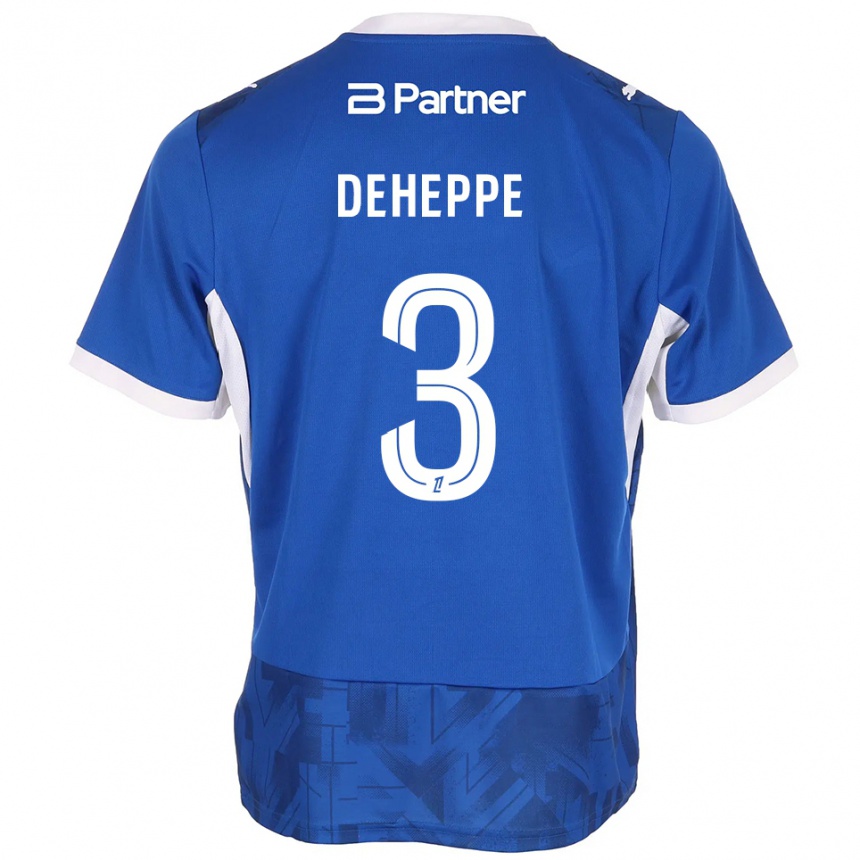 נשים כדורגל Nathan Deheppe #3 כחול בינוני לבן ג'רזי ביתית 2026/27