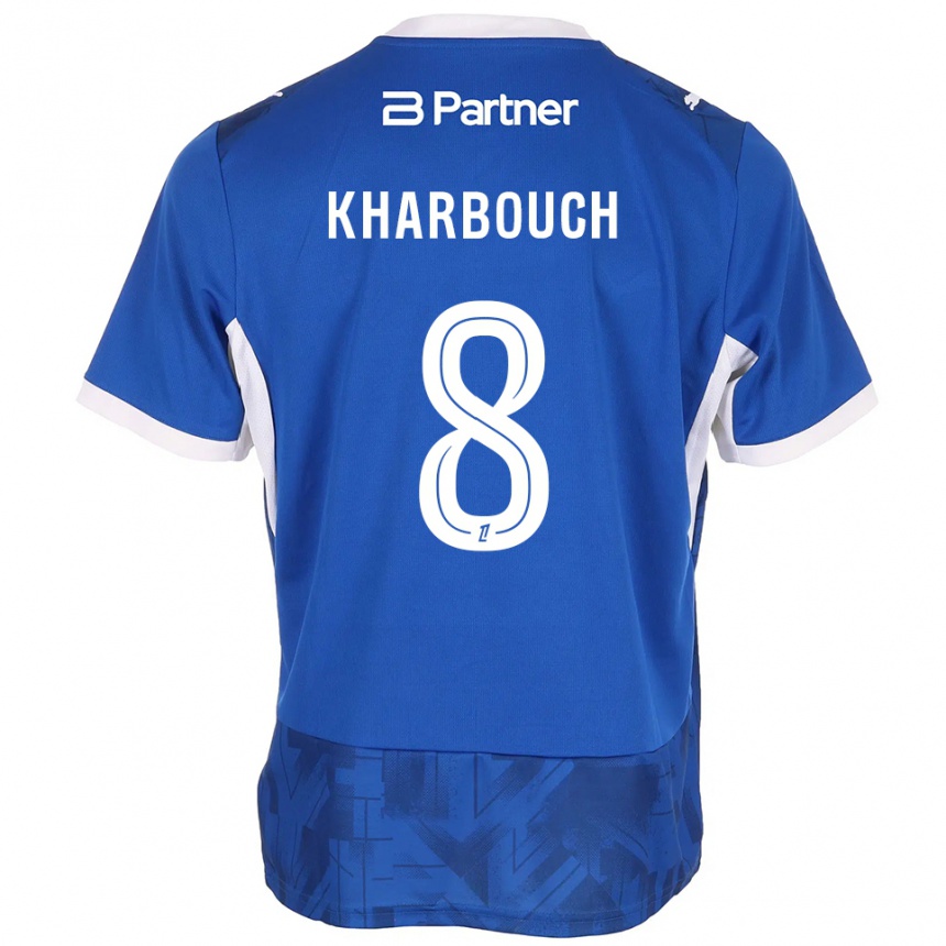 נשים כדורגל Yanis Kharbouch #8 כחול בינוני לבן ג'רזי ביתית 2026/27