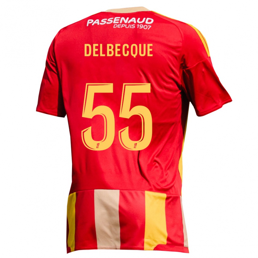 נשים כדורגל Augustin Delbecque #55 צהוב אדום ירוק ג'רזי ביתית 2026/27