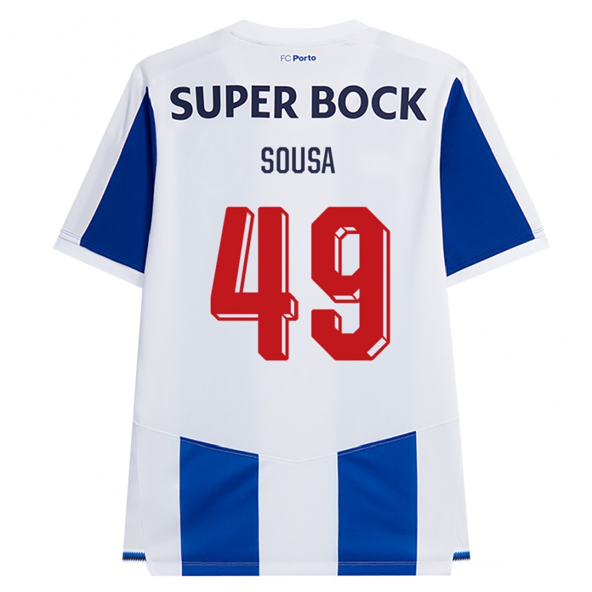 נשים כדורגל Gonçalo Sousa #49 כחול לבן אדום ג'רזי ביתית 2026/27