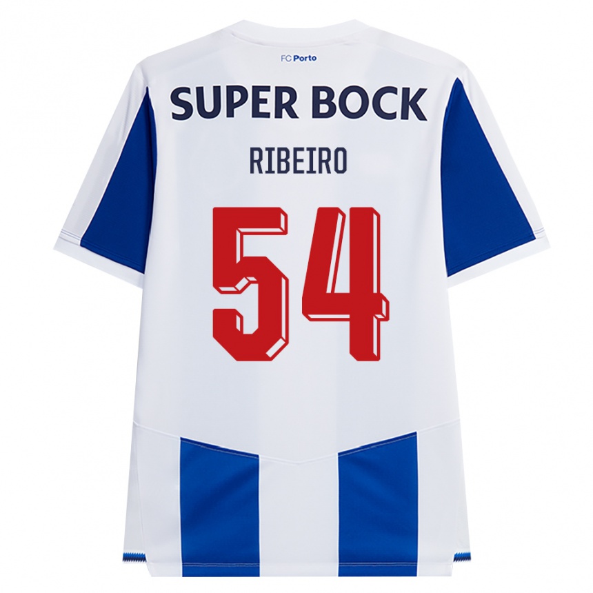 נשים כדורגל António Ribeiro #54 כחול לבן אדום ג'רזי ביתית 2026/27