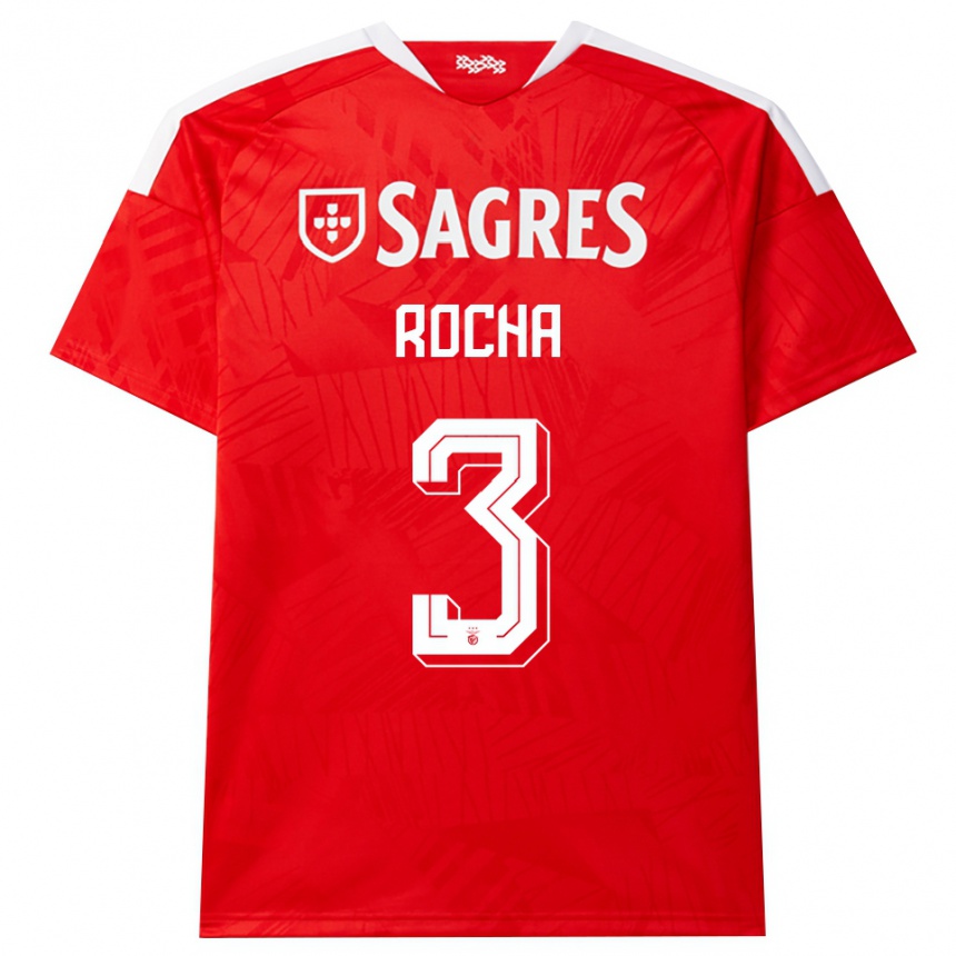 נשים כדורגל Diogo Rocha #3 אדום לבן צהוב ג'רזי ביתית 2026/27