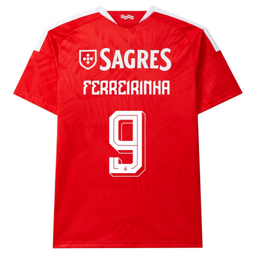 נשים כדורגל Afonso Ferreirinha #9 אדום לבן צהוב ג'רזי ביתית 2026/27
