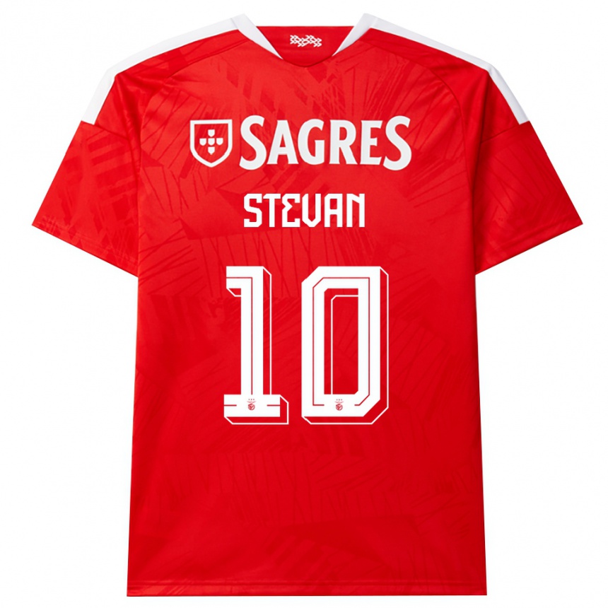 נשים כדורגל Stevan #10 אדום לבן צהוב ג'רזי ביתית 2026/27