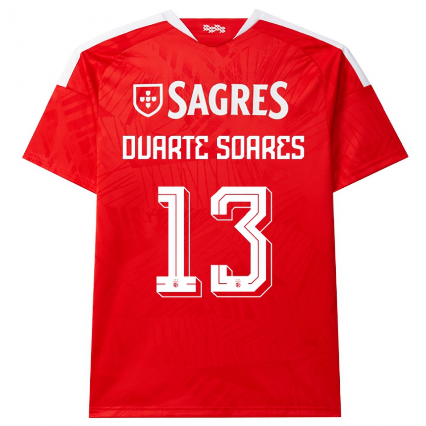 נשים כדורגל Duarte Soares #13 אדום לבן צהוב ג'רזי ביתית 2026/27