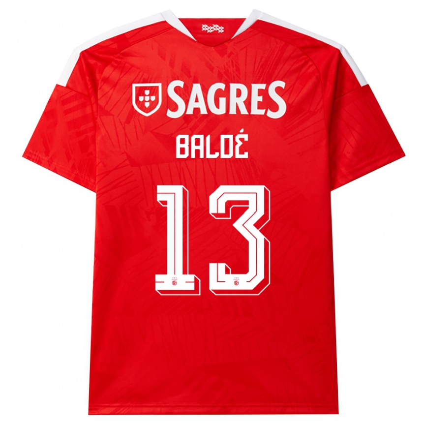 נשים כדורגל Afonso Baldé #13 אדום לבן צהוב ג'רזי ביתית 2026/27