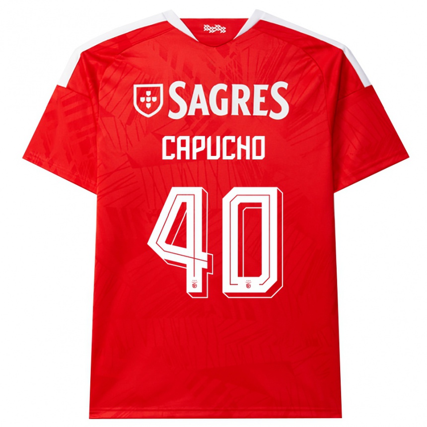 נשים כדורגל João Capucho #40 אדום לבן צהוב ג'רזי ביתית 2026/27