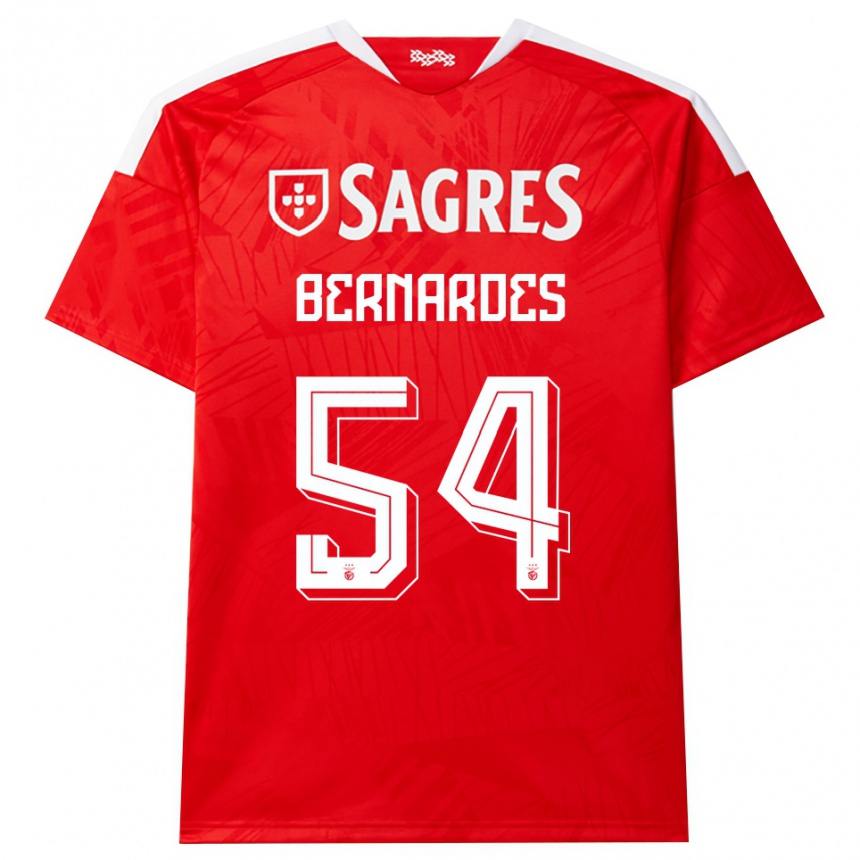 נשים כדורגל Bernardes #54 אדום לבן צהוב ג'רזי ביתית 2026/27