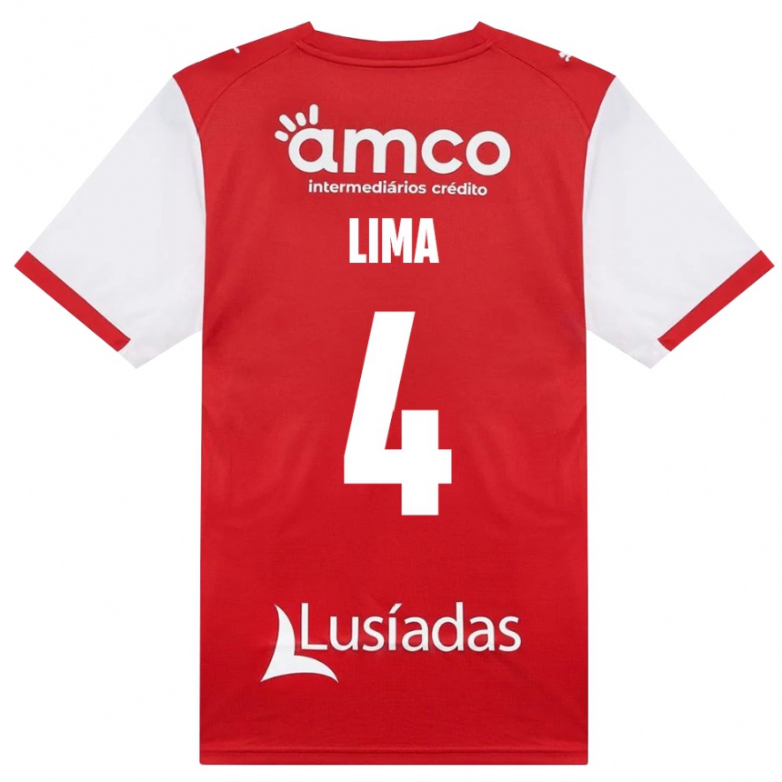 נשים כדורגל Guilherme Lima #4 לבן אדום שחור ג'רזי ביתית 2026/27