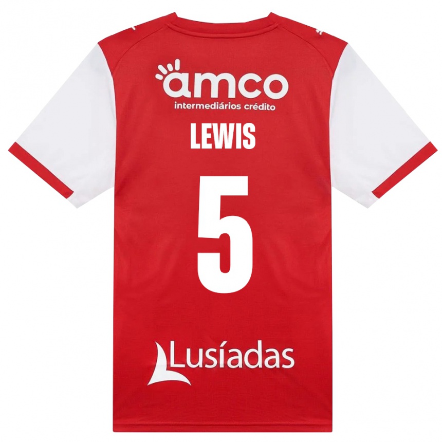 נשים כדורגל Leah Lewis #5 לבן אדום שחור ג'רזי ביתית 2026/27