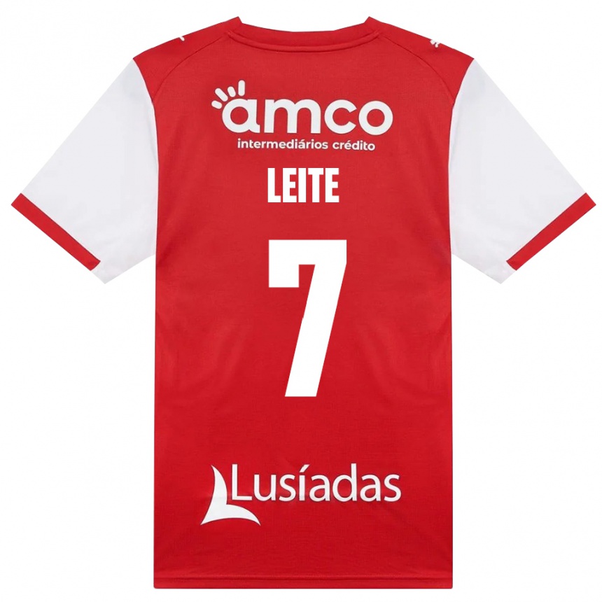 נשים כדורגל Afonso Leite #7 לבן אדום שחור ג'רזי ביתית 2026/27 נשים כדורגל Afonso Leite #7 לבן אדום שחור ג'רזי ביתית 2026/27