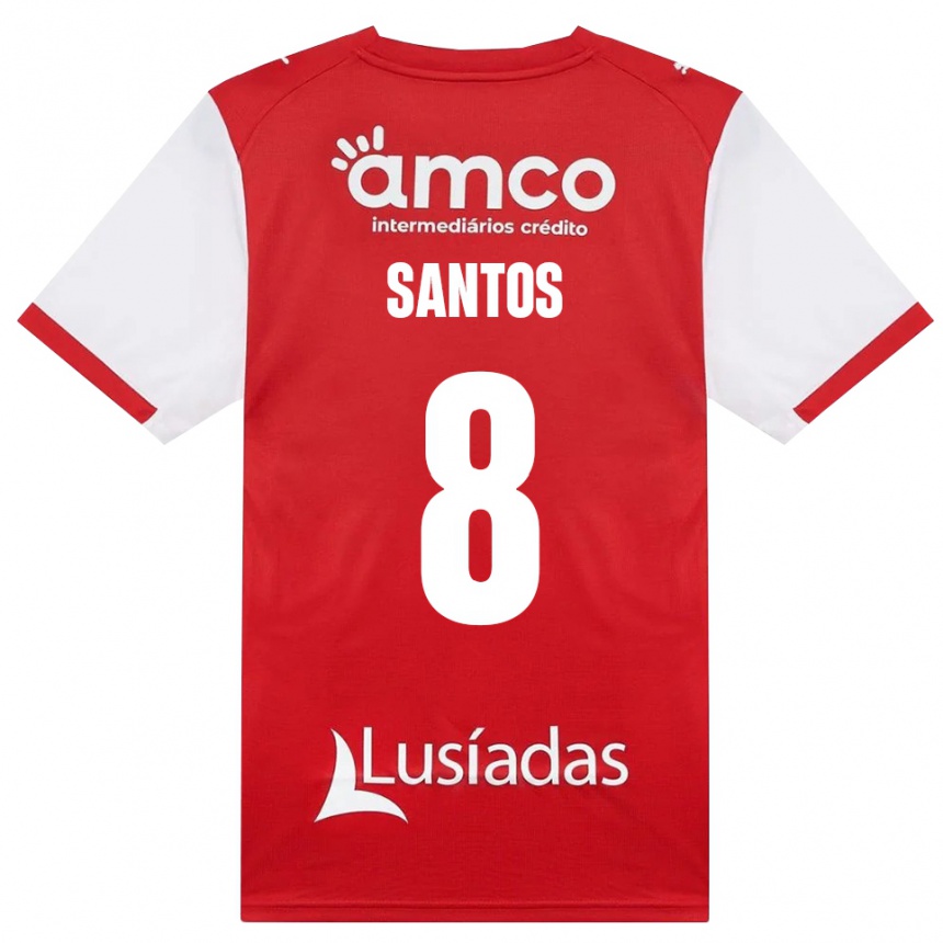 נשים כדורגל Vicente Santos #8 לבן אדום שחור ג'רזי ביתית 2026/27