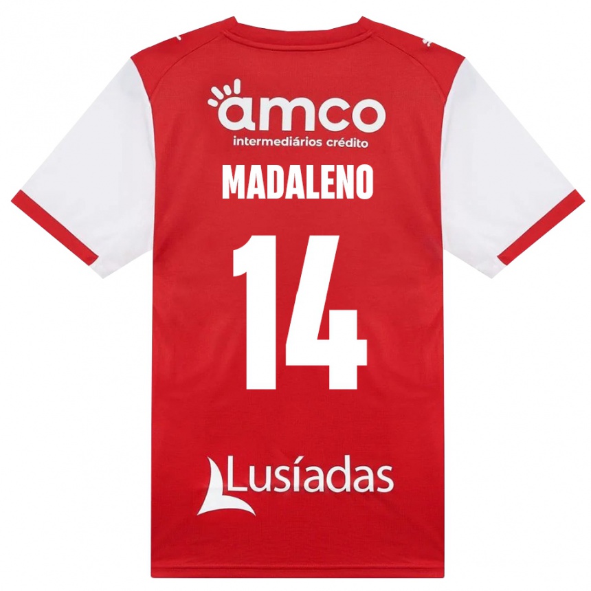 נשים כדורגל Diogo Madaleno #14 לבן אדום שחור ג'רזי ביתית 2026/27